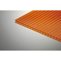 Сотовый поликарбонат  Колибри 2100*6000 янтарный 25%
