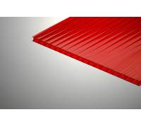 Сотовый поликарбонат  Колибри 2100*6000 красный 16%