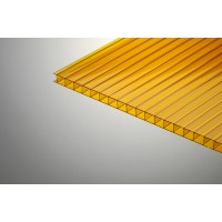 Сотовый поликарбонат  Колибри 2100*6000 оранжевый 55%