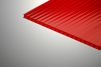 Сотовый поликарбонат  Колибри 6*2100*6000 красный 16%