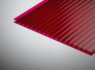 Сотовый поликарбонат Колибри 8*2100*6000 гранатовый 7%