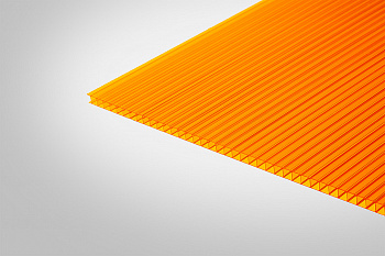 Сотовый поликарбонат  Колибри 2100*6000 оранжевый 55%